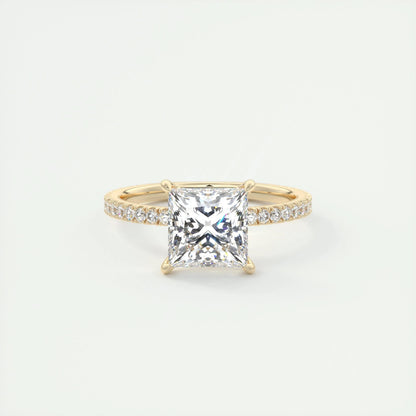 2 CT Princess Solitaire CVD F/VS1 Diamond Engagement Ring 8