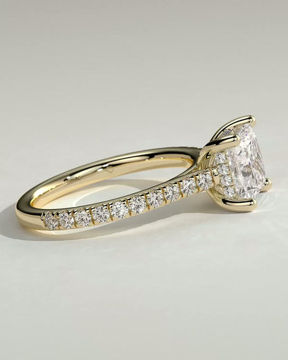 Princess Hidden Halo and Pave Lab Grown Diamond Engagement Ring