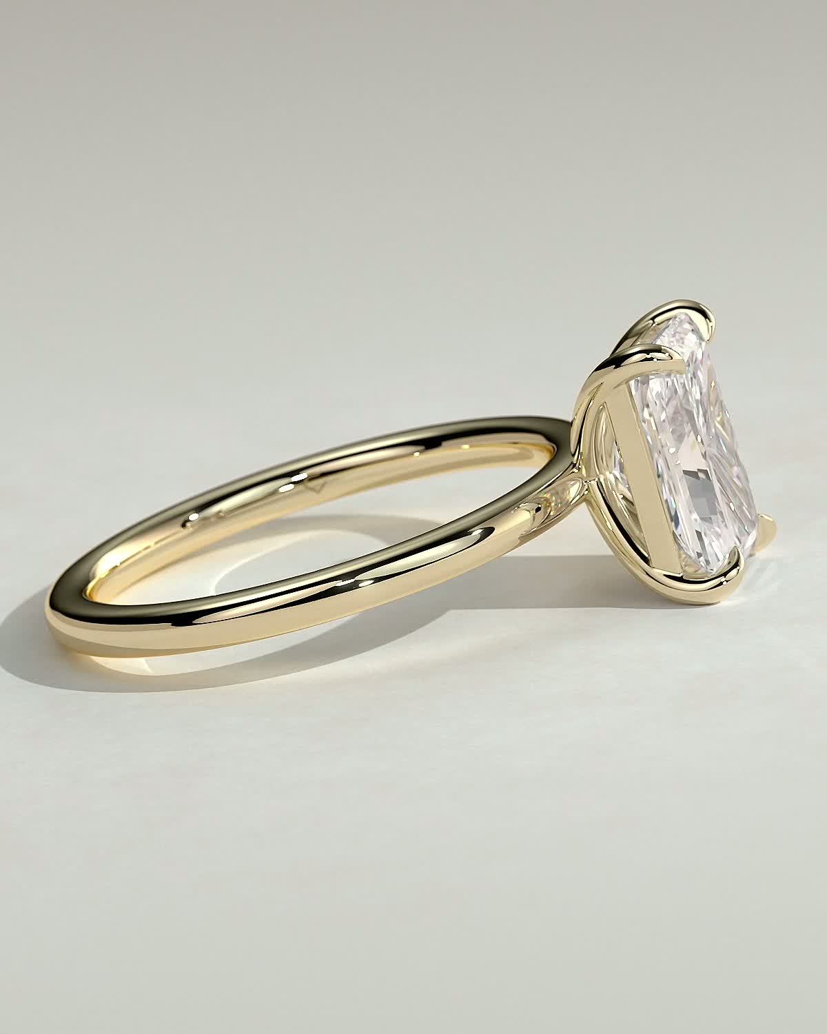 Radiant Solitaire Lab Grown Diamond Engagement Ring