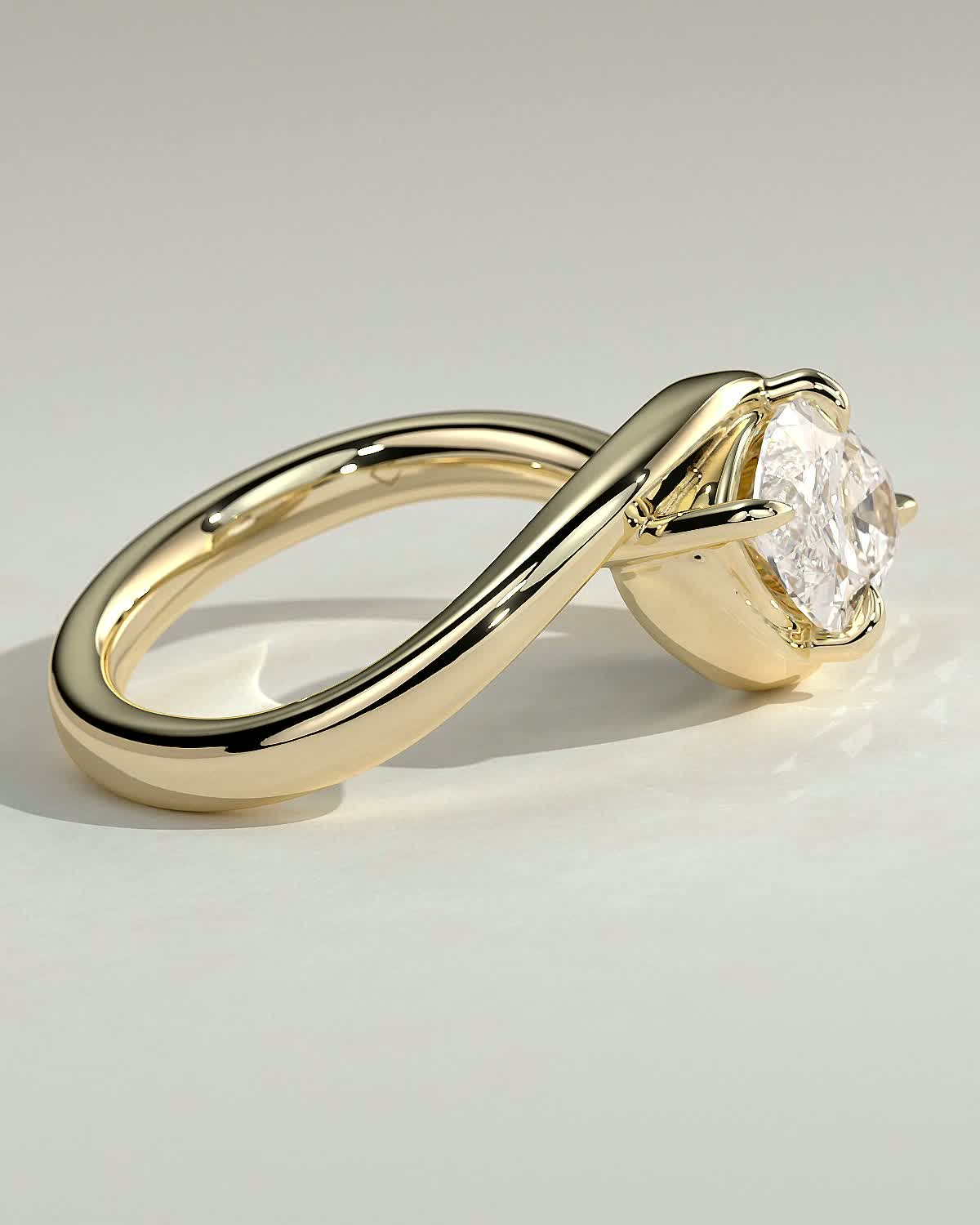 Marquise Swirl Solitaire Lab Grown Diamond Engagement Ring