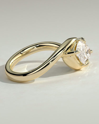 Marquise Swirl Solitaire Lab Grown Diamond Engagement Ring