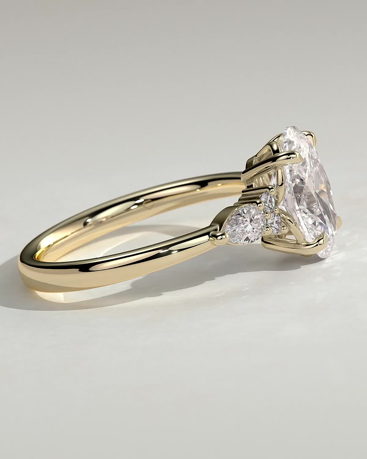 Oval Cluster Lab Grown Diamond Engagement Ring