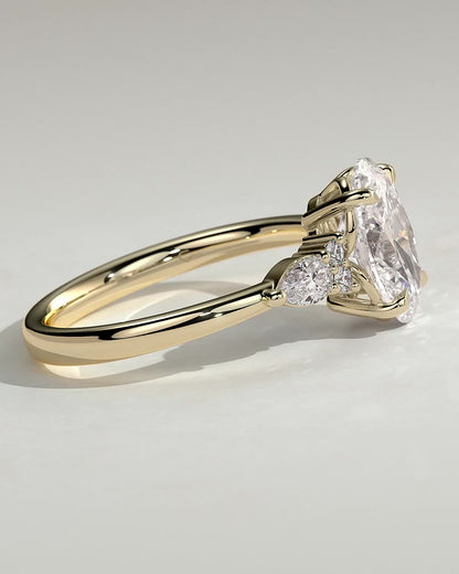 Oval Cluster Lab Grown Diamond Engagement Ring