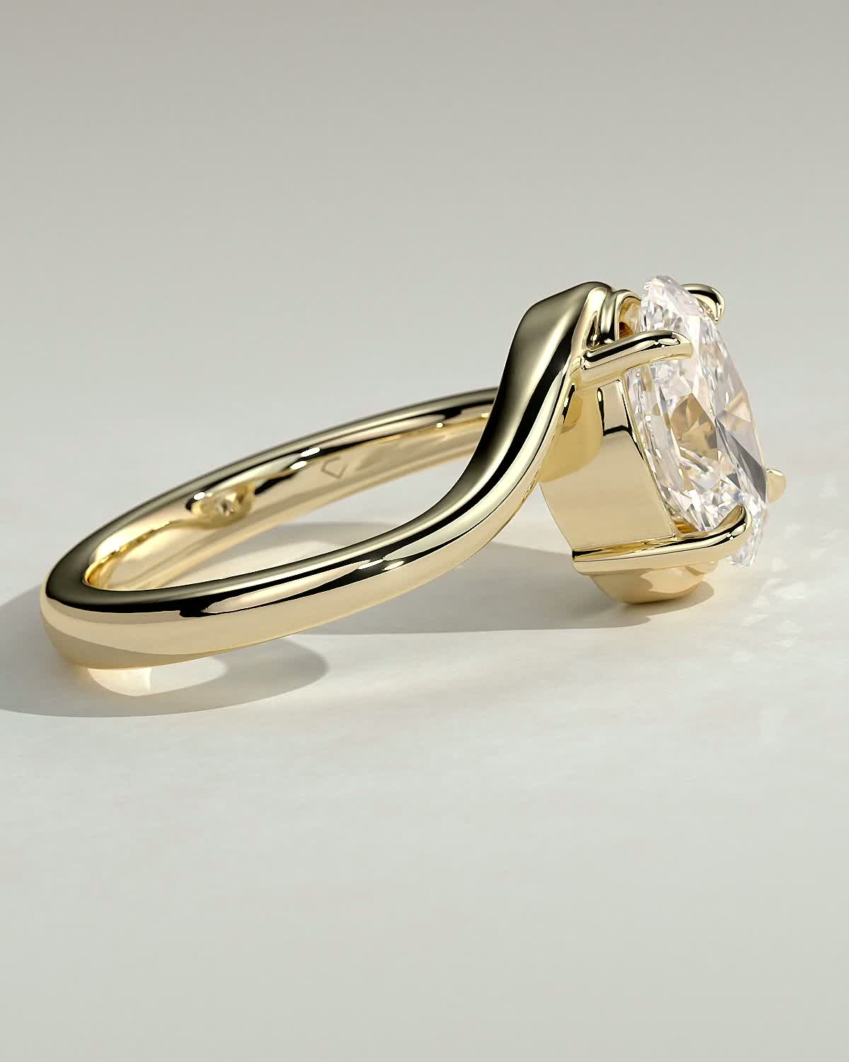 Oval Swirl Solitaire Lab Grown Diamond Engagement Ring