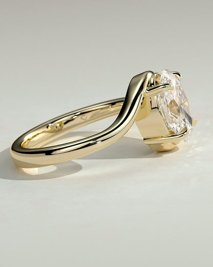 Oval Swirl Solitaire Lab Grown Diamond Engagement Ring