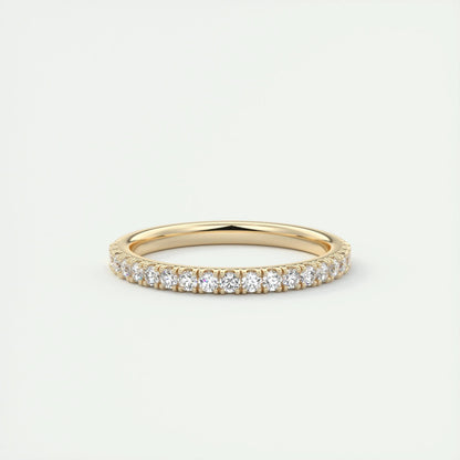 0.38 CT Round Half Eternity CVD EF/VVS Diamond Wedding Band 8