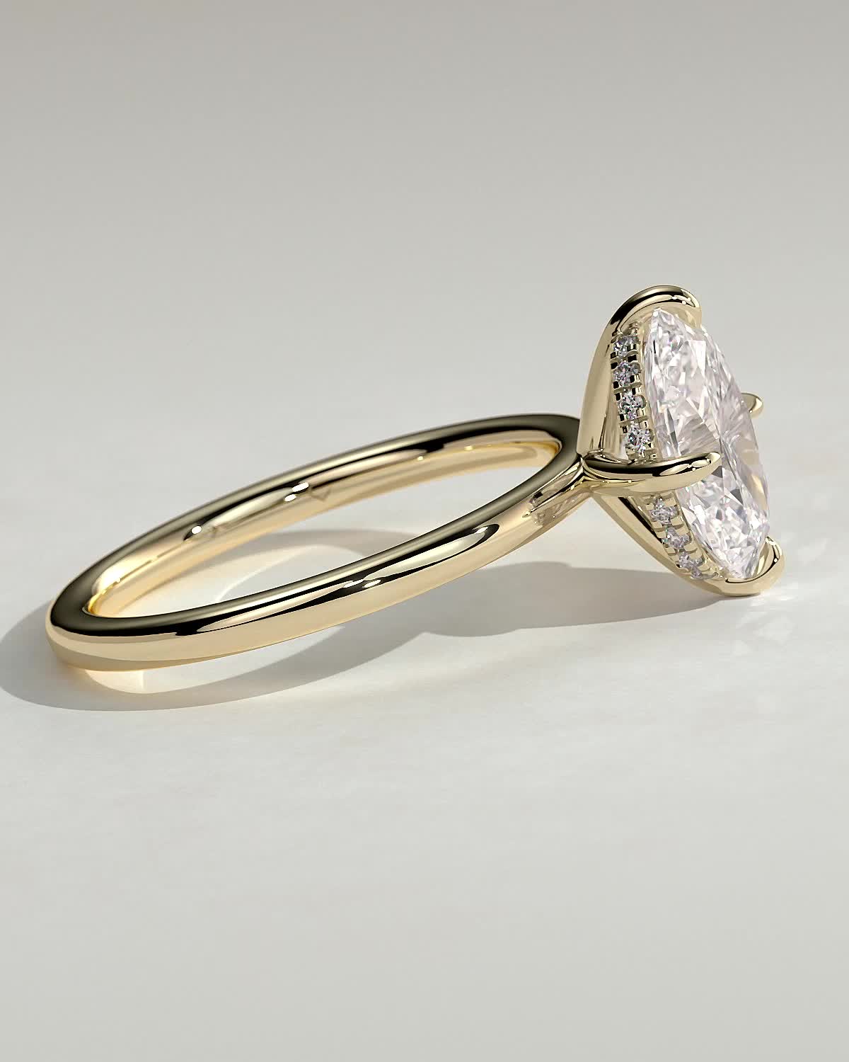 Oval Hidden Halo Lab Grown Diamond Engagement Ring