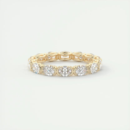 2.25 Oval Cut Half Bezel Moissanite Bridal Wedding Band 7