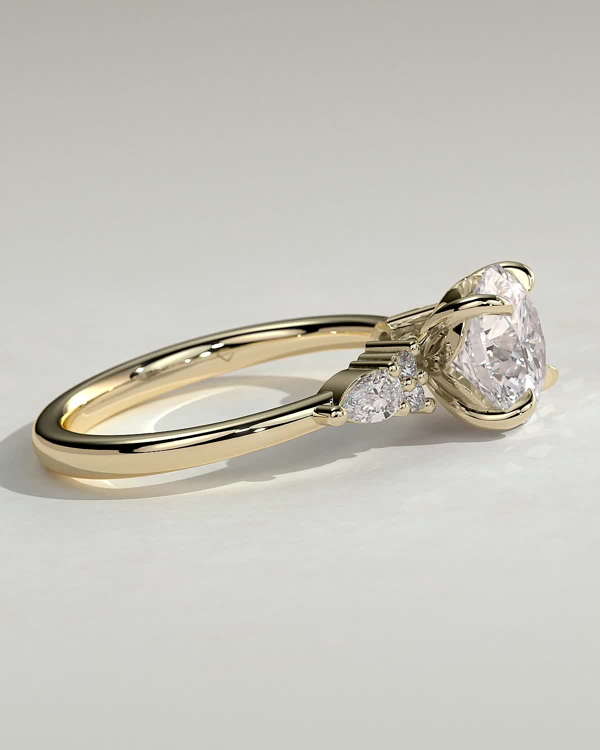 Round Cluster Lab Grown Diamond Engagement Ring