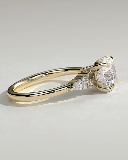 Round Cluster Lab Grown Diamond Engagement Ring