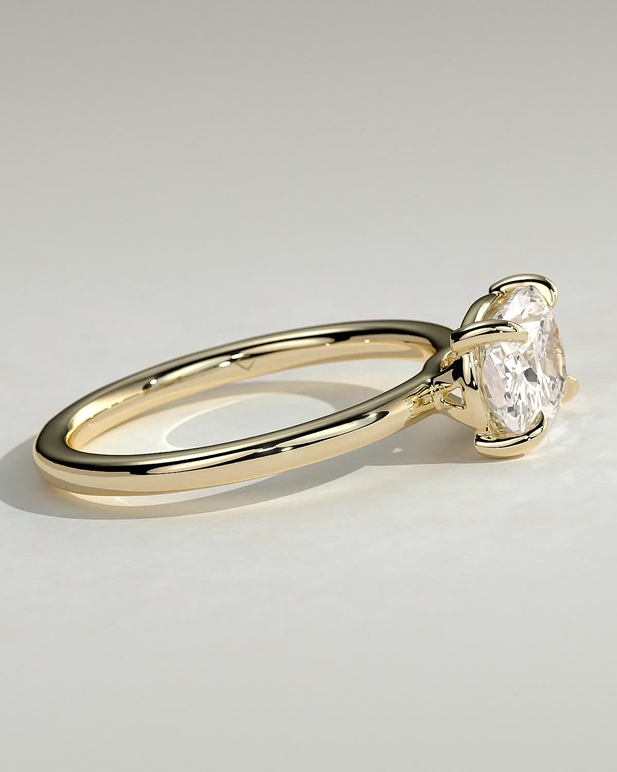 Elongated Cushion East West Solitaire Lab Grown Diamond Engagement Ring
