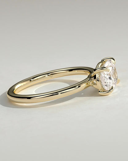 Elongated Cushion East West Solitaire Lab Grown Diamond Engagement Ring