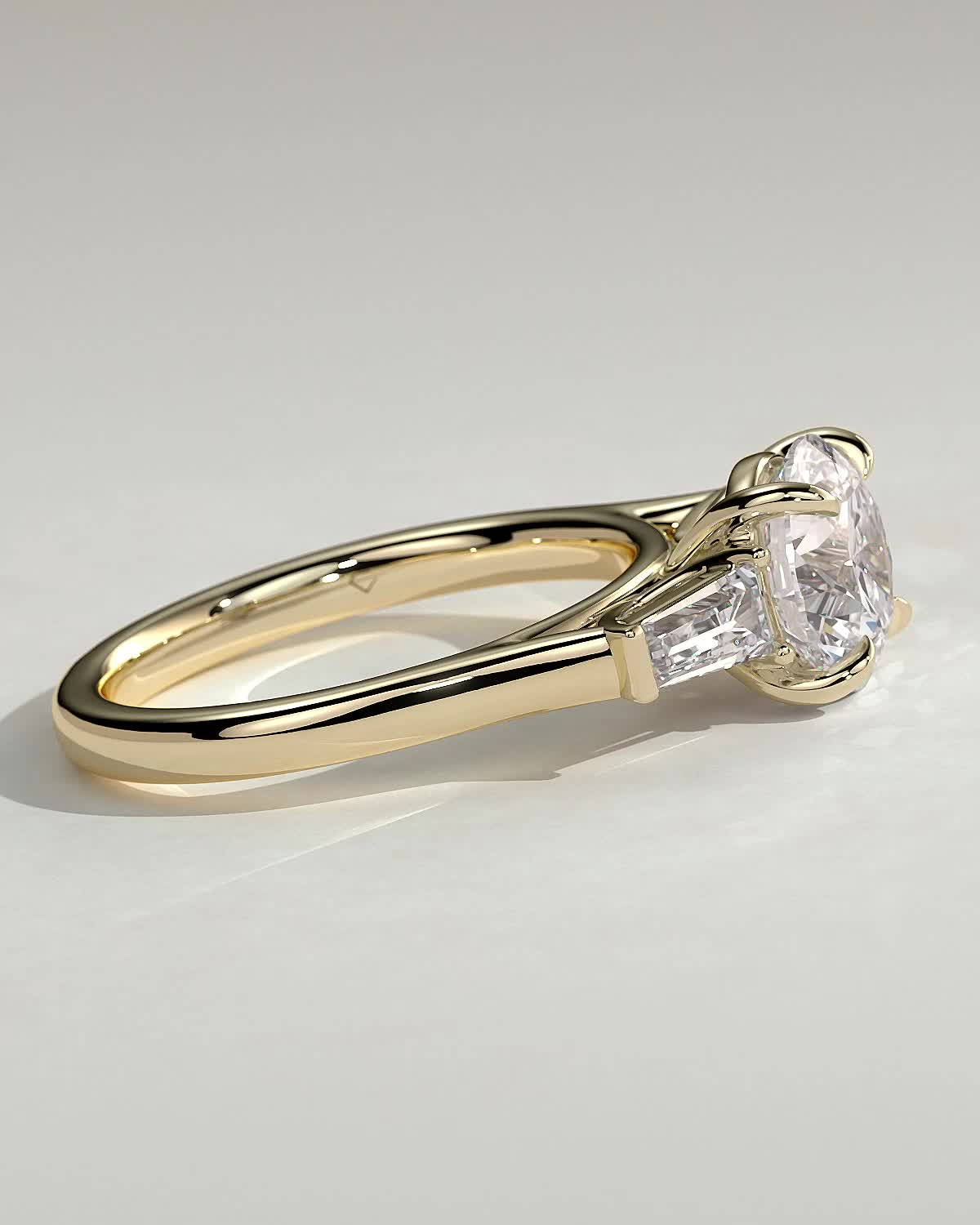 Round Three Stones Lab Grown Diamond Engagement Ring