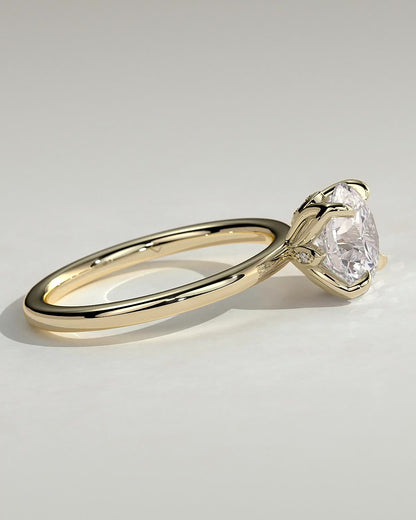 Round Solitaire With Tulip Prongs Lab Grown Diamond Engagement Ring