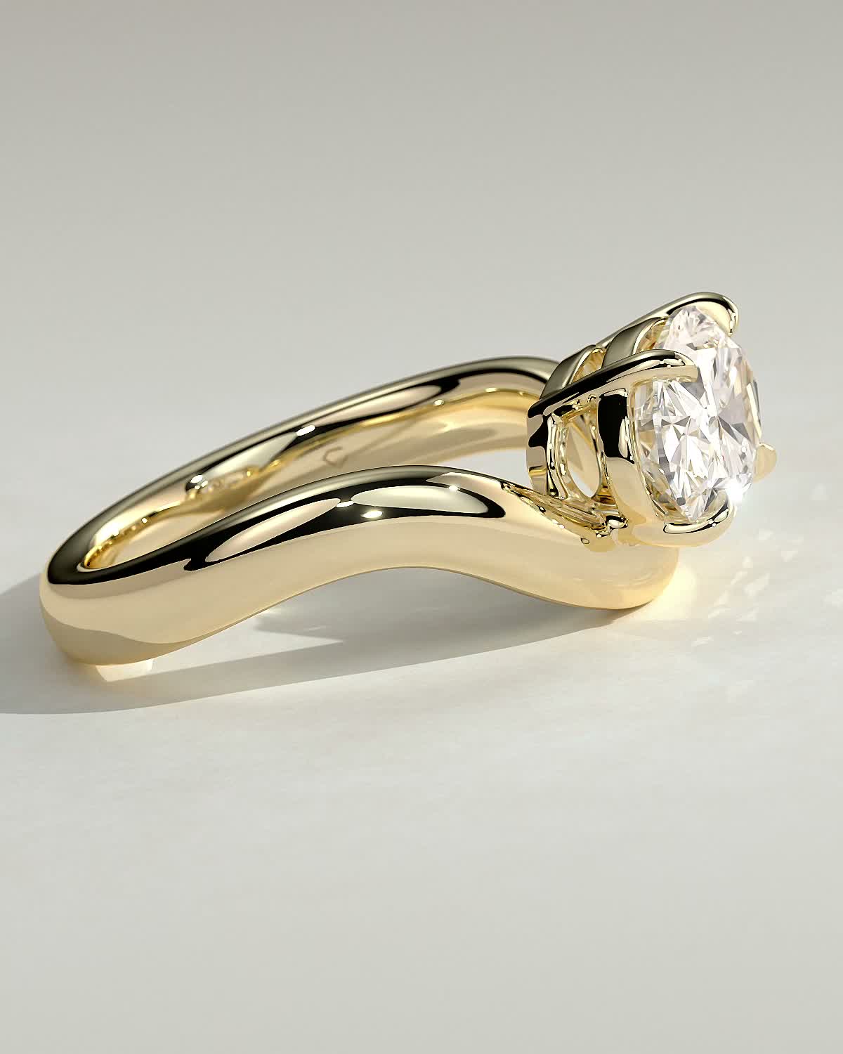 Oval Swirl Solitaire Lab Grown Diamond Engagement Ring