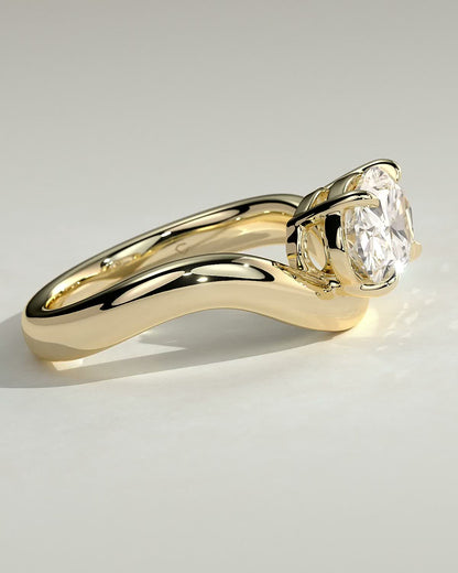 Oval Swirl Solitaire Lab Grown Diamond Engagement Ring