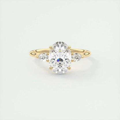 1.91 CT Oval Cut Three Stone Moissanite Engagement Ring 9