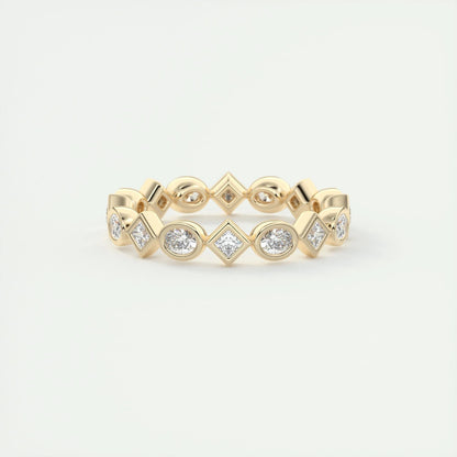 0.72 Oval & Princess Cut Alternative Moissanite Bridal Wedding Band 6