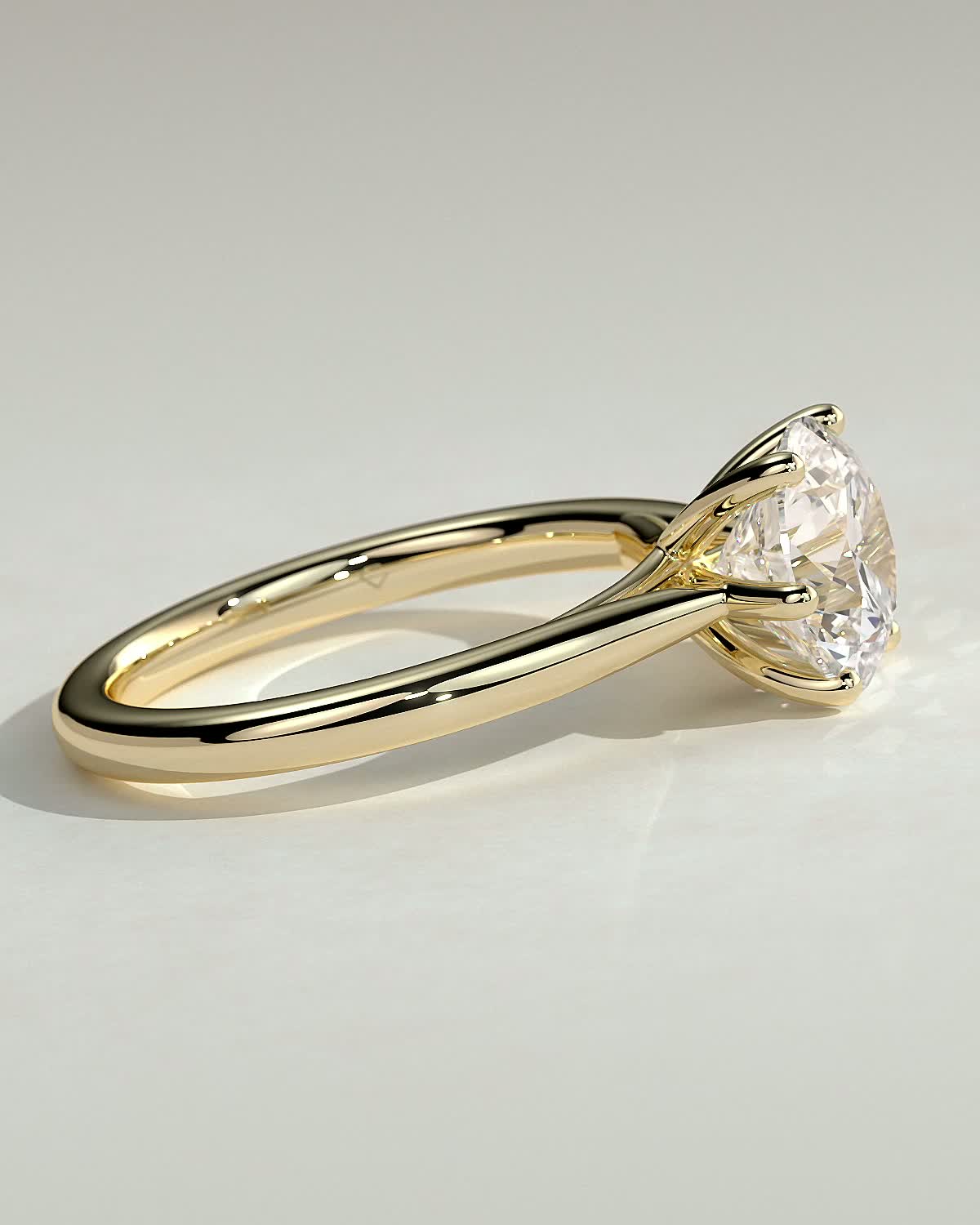 Round Solitaire & Cathedral Lab Grown Diamond Engagement Ring