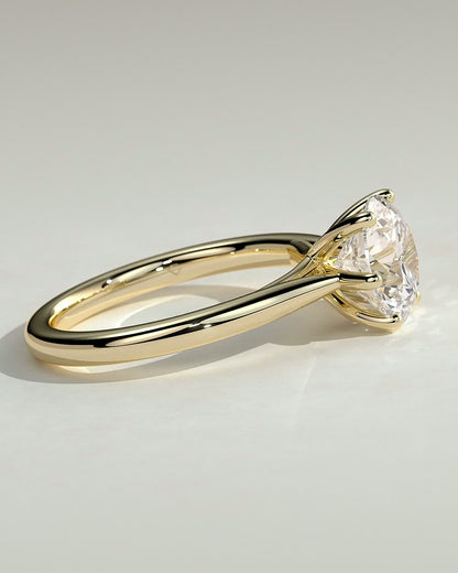 Round Solitaire & Cathedral Lab Grown Diamond Engagement Ring