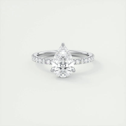 2 CT Pear Solitaire CVD F/VS1 Diamond Engagement Ring 1