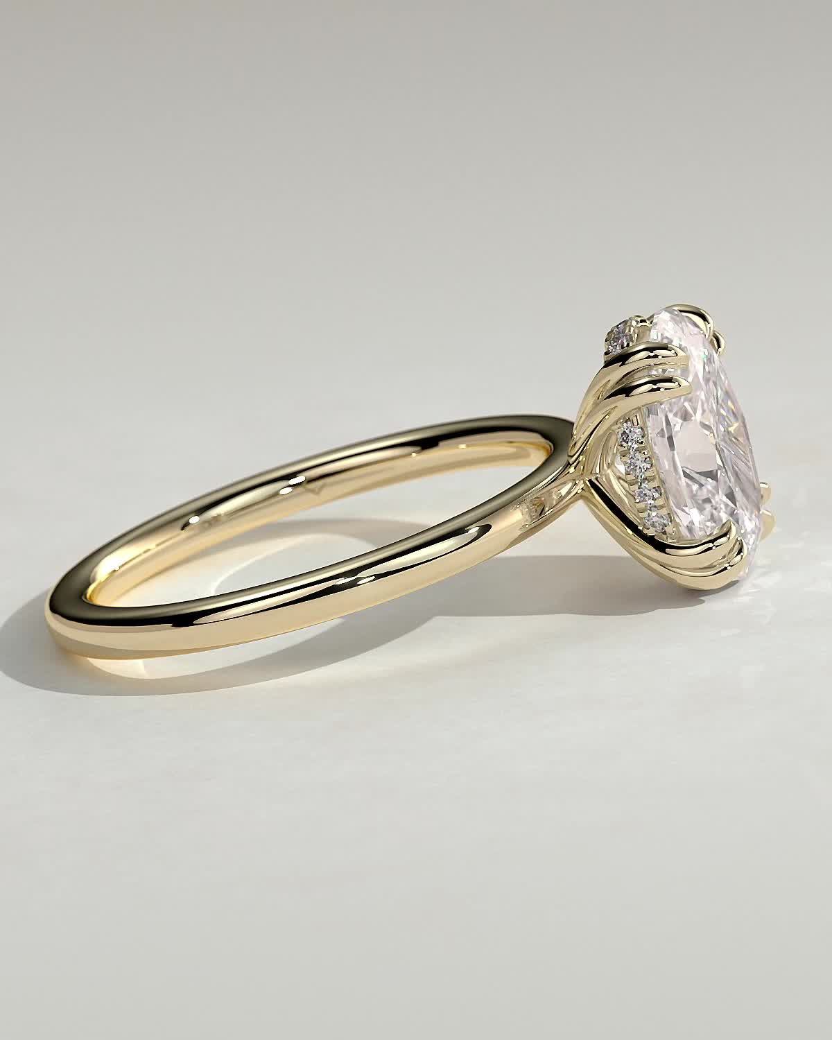 Oval Hidden Halo Lab Grown Diamond Engagement Ring