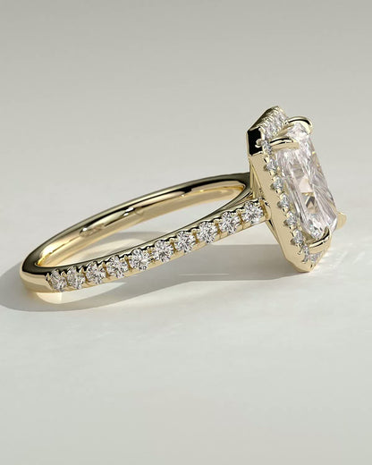 Radiant Halo & Pave Lab Grown Diamond Engagement Ring