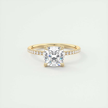 2 CT Cushion Solitaire CVD F/VS1 Diamond Engagement Ring 8