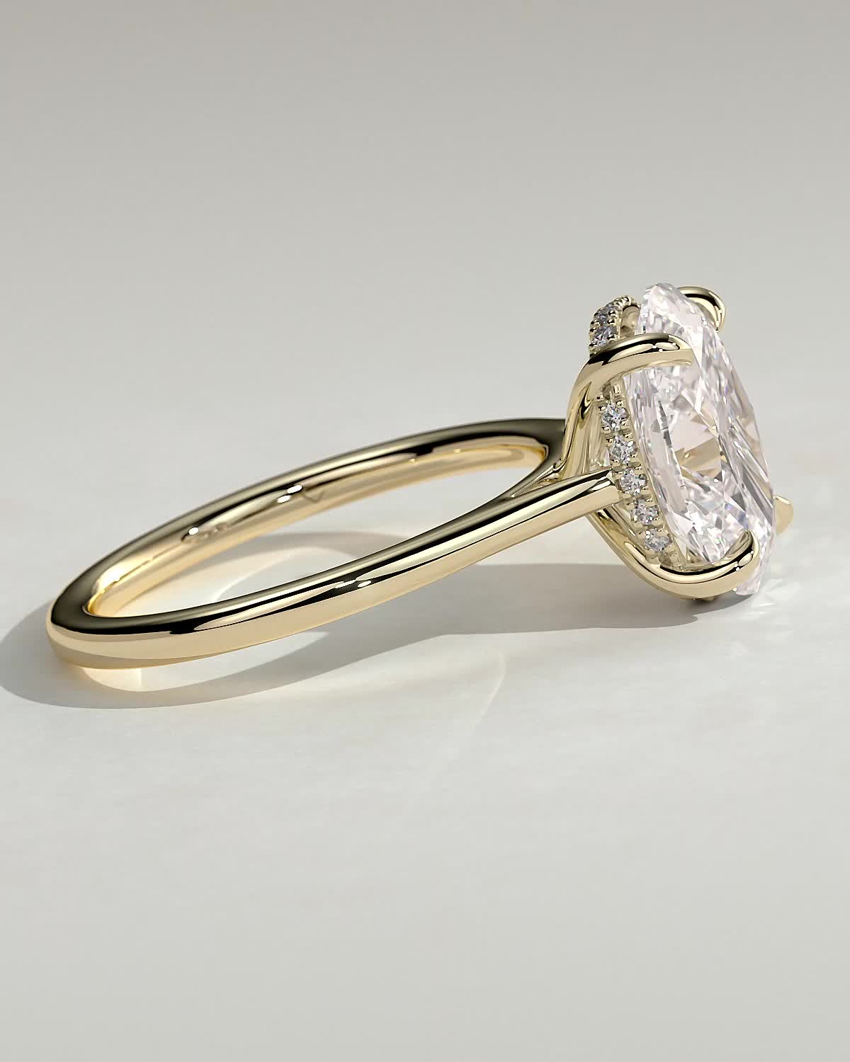 Oval Hidden Halo Lab Grown Diamond Engagement Ring