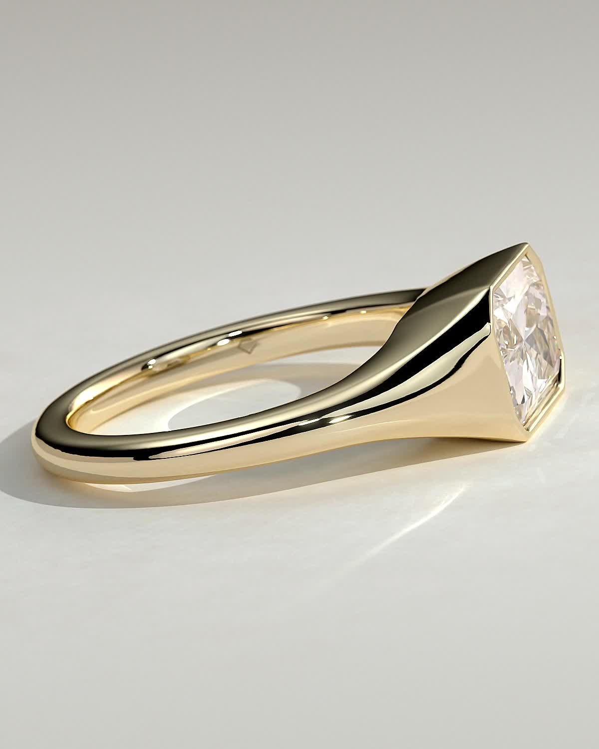 Radiant Signet Solitaire Lab Grown Diamond Engagement Ring