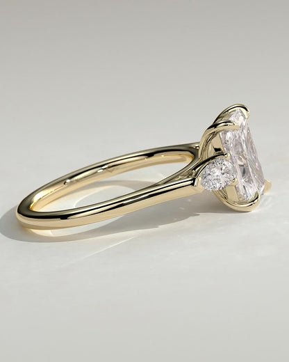 Radiant Three Stones Lab Grown Diamond Engagement Ring
