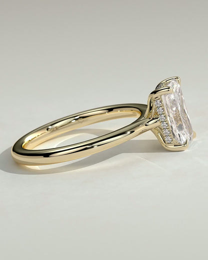 Radiant Hidden Halo Lab Grown Diamond Engagement Ring