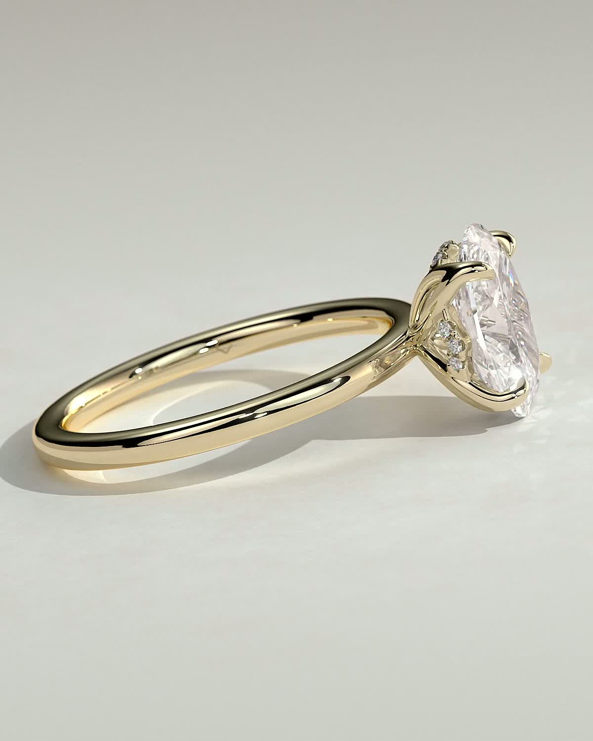 Oval Solitaire With Tulip Prongs Lab Grown Diamond Engagement Ring