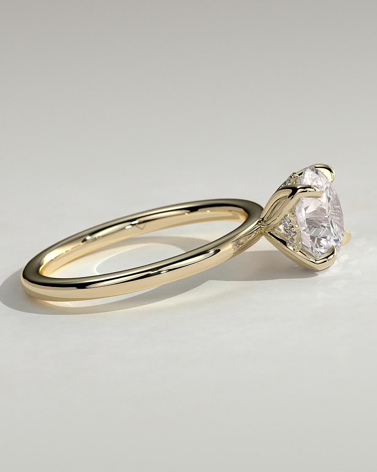 Round Hidden Halo Lab Grown Diamond Engagement Ring