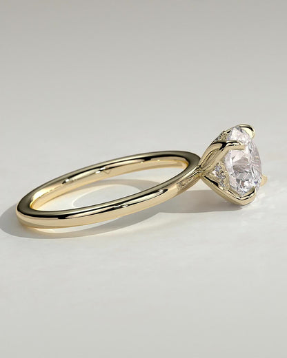 Round Hidden Halo Lab Grown Diamond Engagement Ring