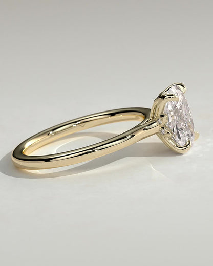Elongated Cushion Solitaire Lab Grown Diamond Engagement Ring