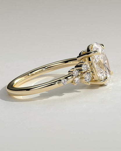 Oval Cluster Lab Grown Diamond Engagement Ring
