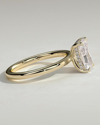 Radiant Hidden Halo Lab Grown Diamond Engagement Ring