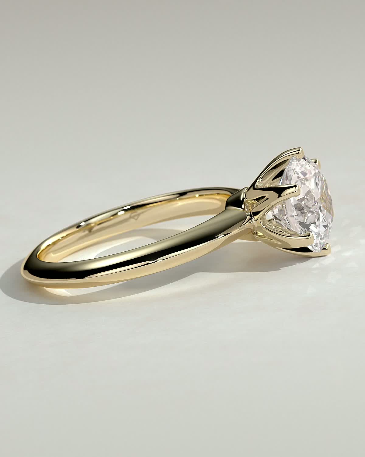 Round Knife Edge Solitaire Lab Grown Diamond Engagement Ring