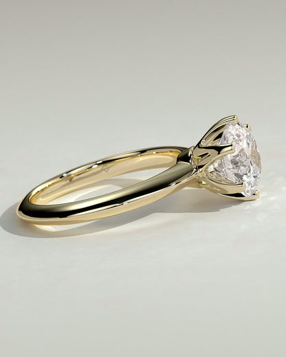 Round Knife Edge Solitaire Lab Grown Diamond Engagement Ring
