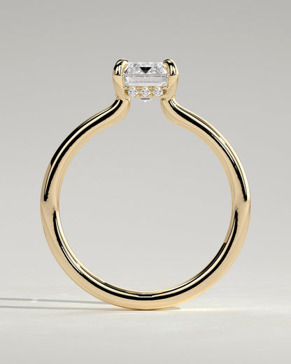 Emerald Hidden Halo Lab Grown Diamond Engagement Ring