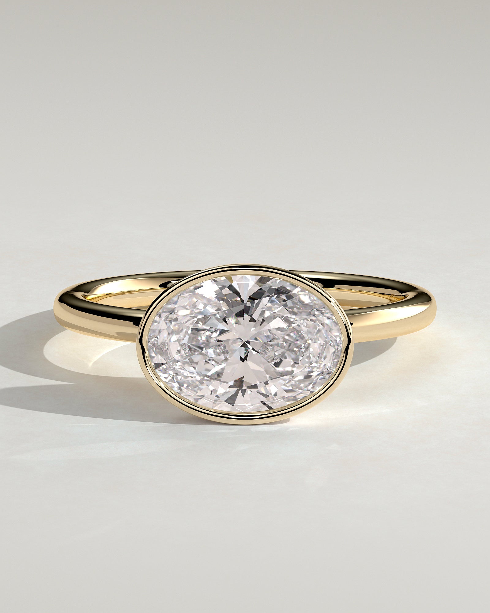 Oval East West Solitaire Lab Grown Diamond Engagement Ring