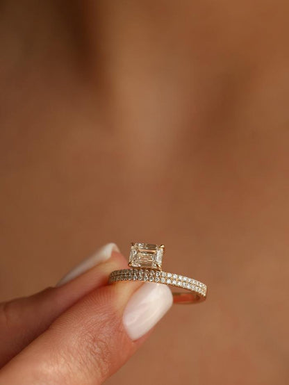 Marquise Cut Cluster Styled Lab Grown Diamond Engagement Ring
