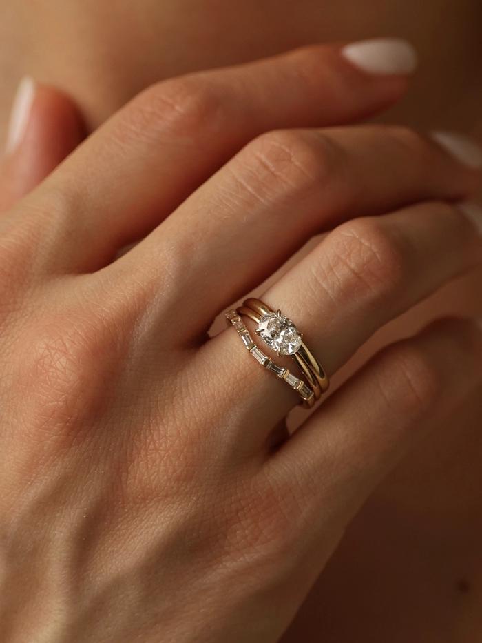Marquise Cut Cluster Styled Lab Grown Diamond Engagement Ring