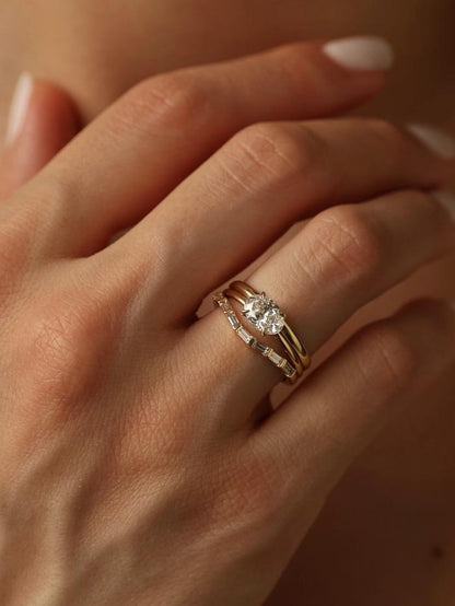 Marquise Cut Cluster Styled Lab Grown Diamond Engagement Ring