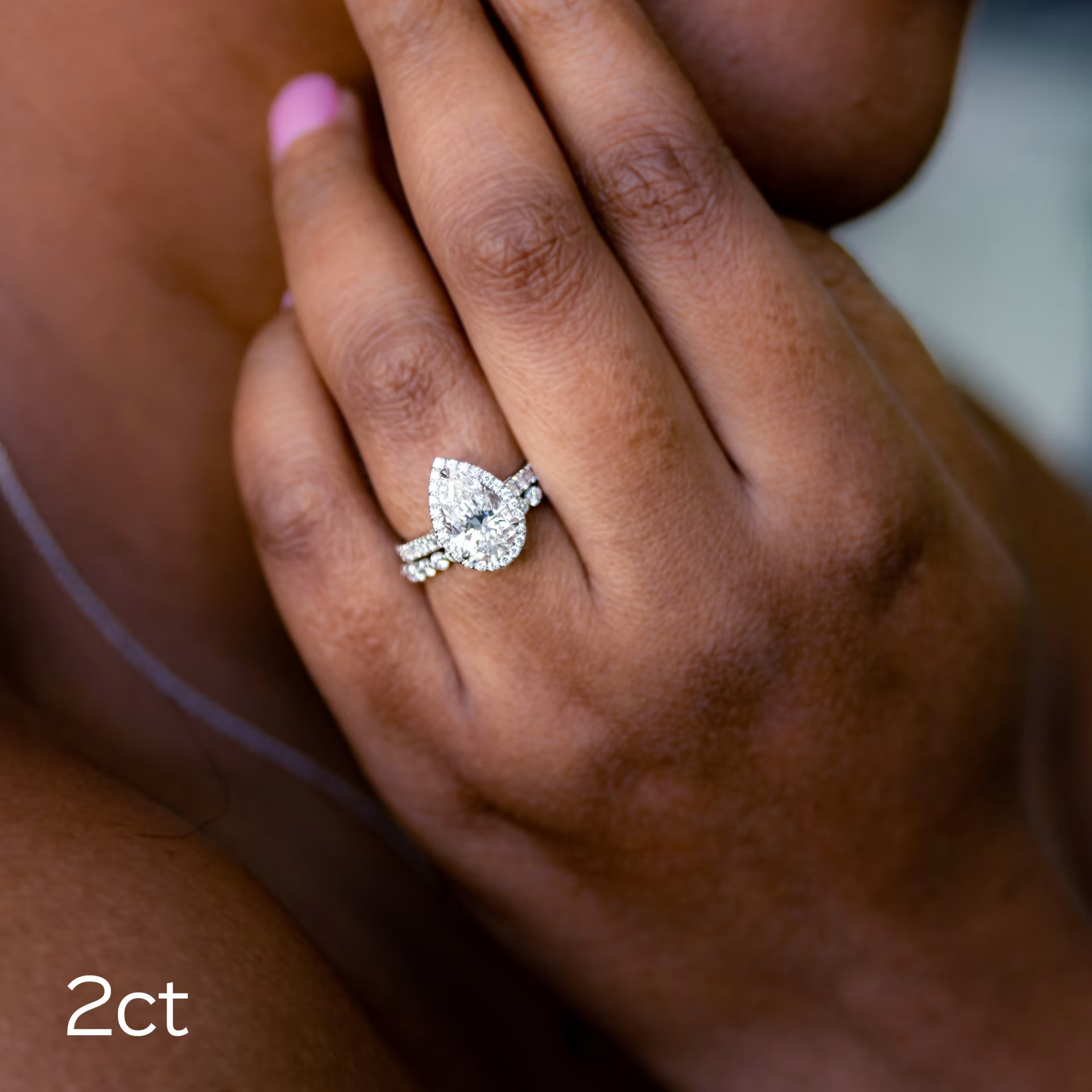 Marquise Cut Cluster Styled Lab Grown Diamond Engagement Ring