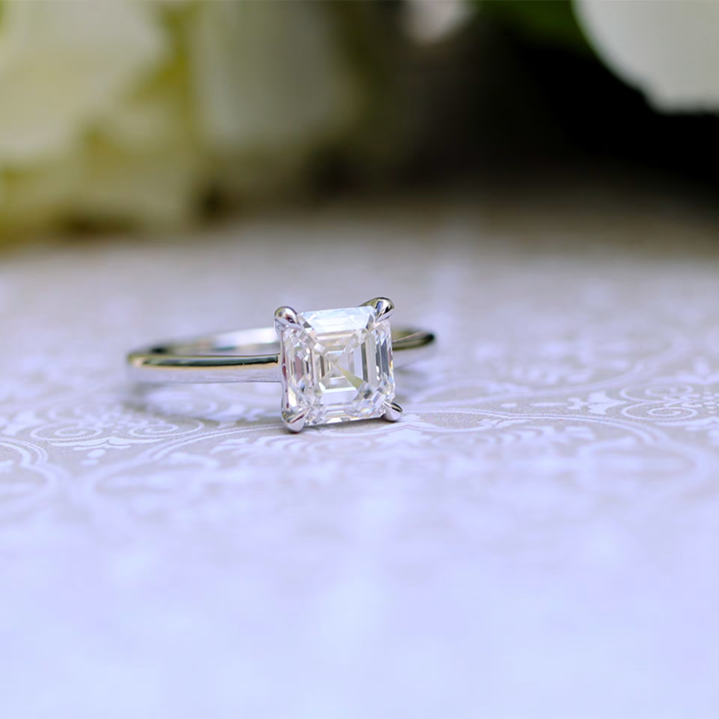 Marquise Cut Cluster Styled Lab Grown Diamond Engagement Ring