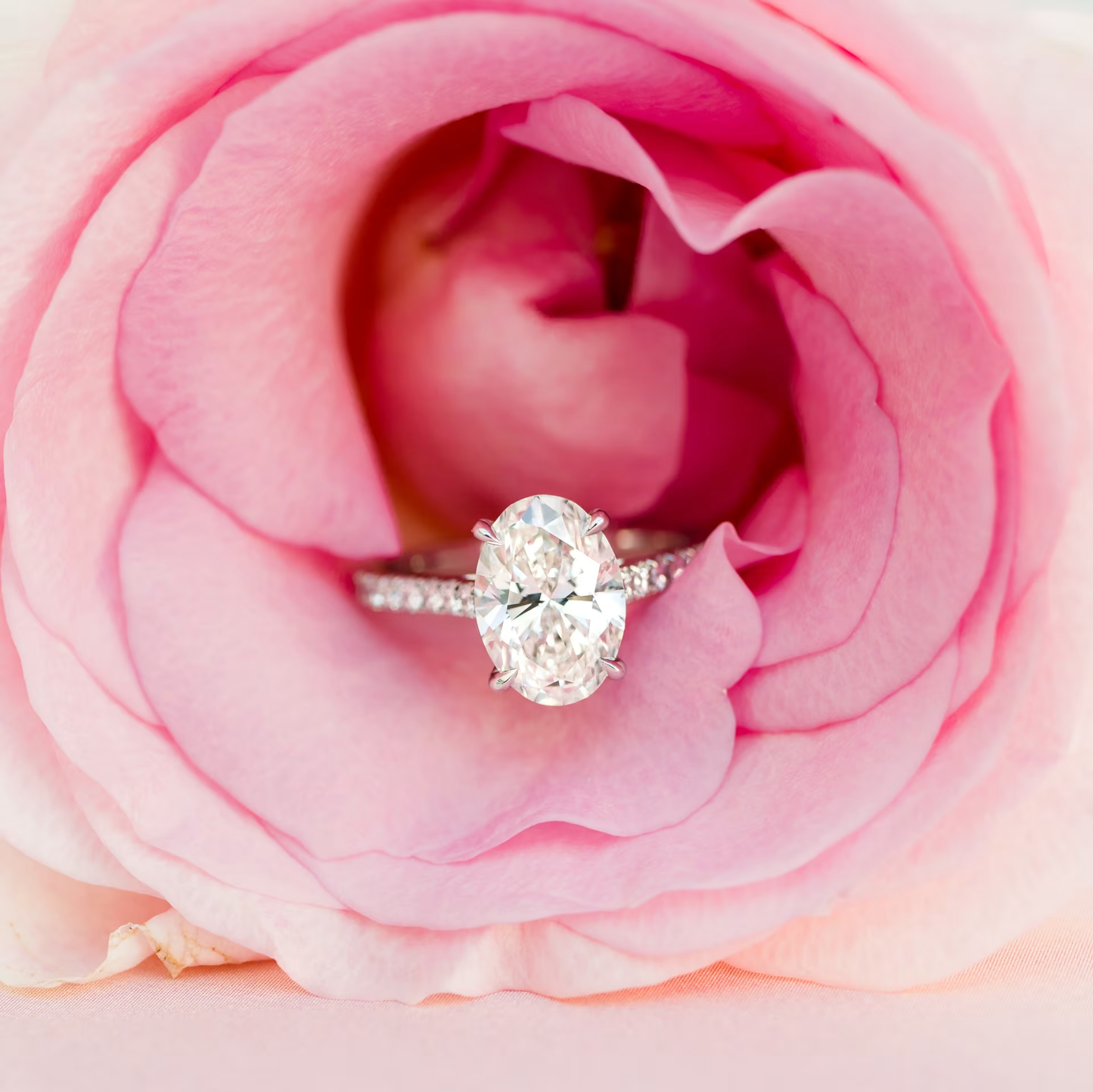 Marquise Cut Cluster Styled Lab Grown Diamond Engagement Ring