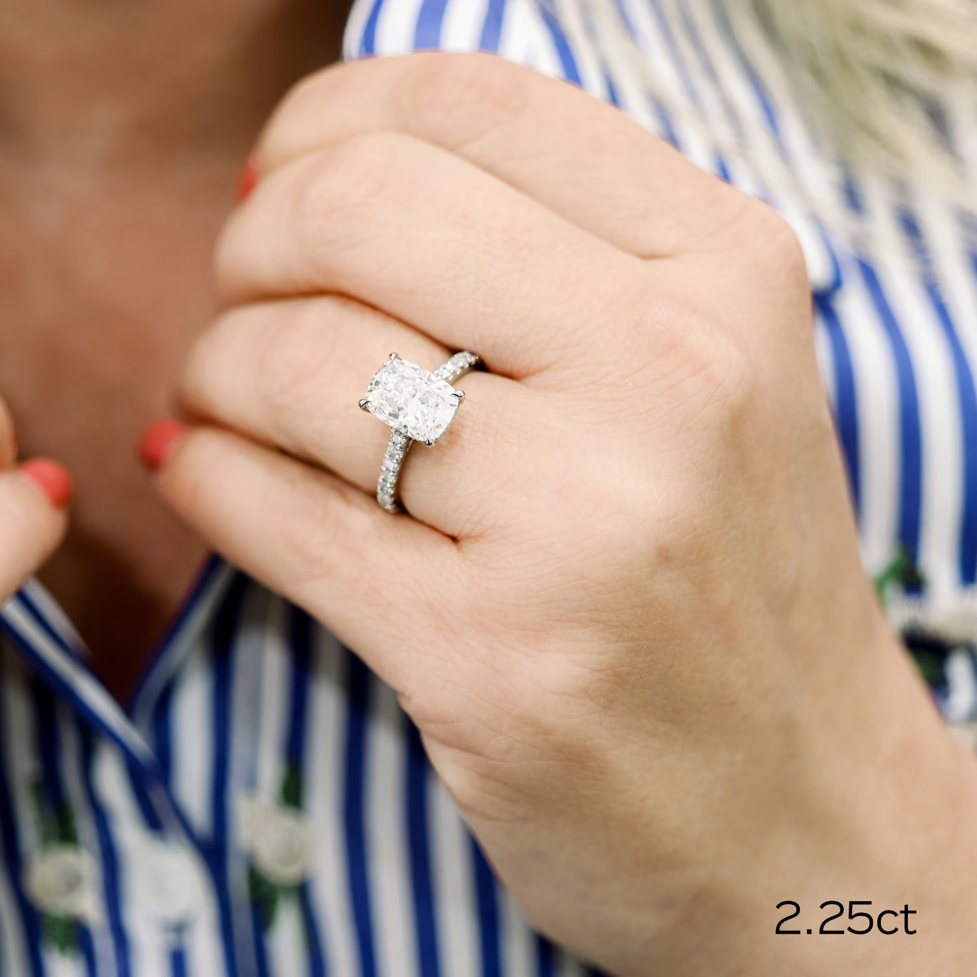 Marquise Cut Cluster Styled Lab Grown Diamond Engagement Ring