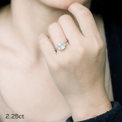 Marquise Cut Cluster Styled Lab Grown Diamond Engagement Ring